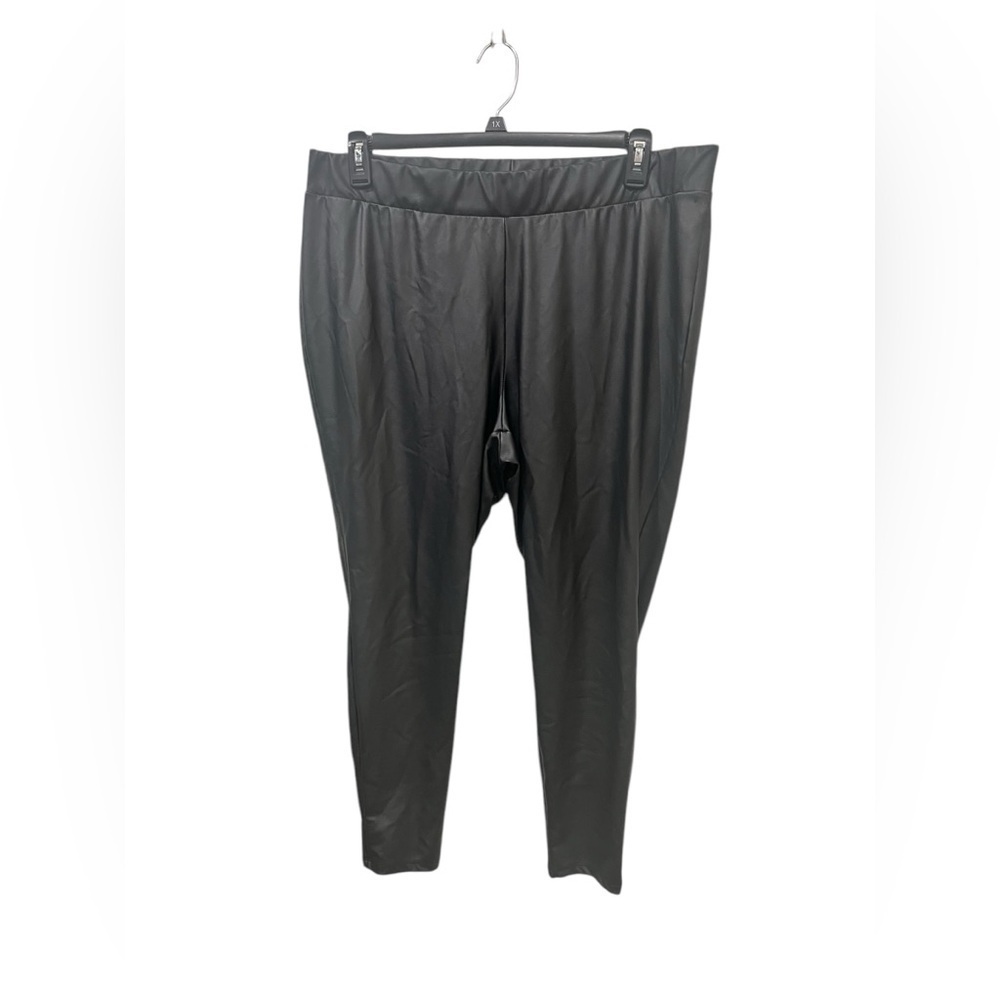 Torrid Pants Women 3 Black Pull On Elastic Waist faux leather